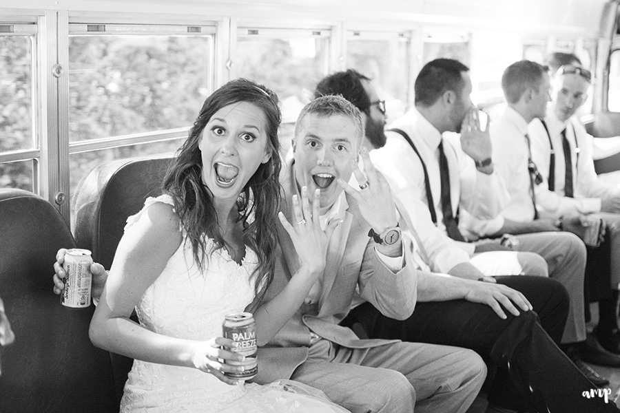 I Loved Just married party bus | Palisade Winery Wedding Photographer