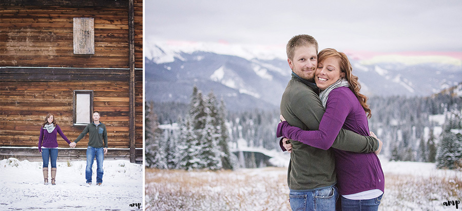 Crested Butte engagement photos | snowy mountain engagement session