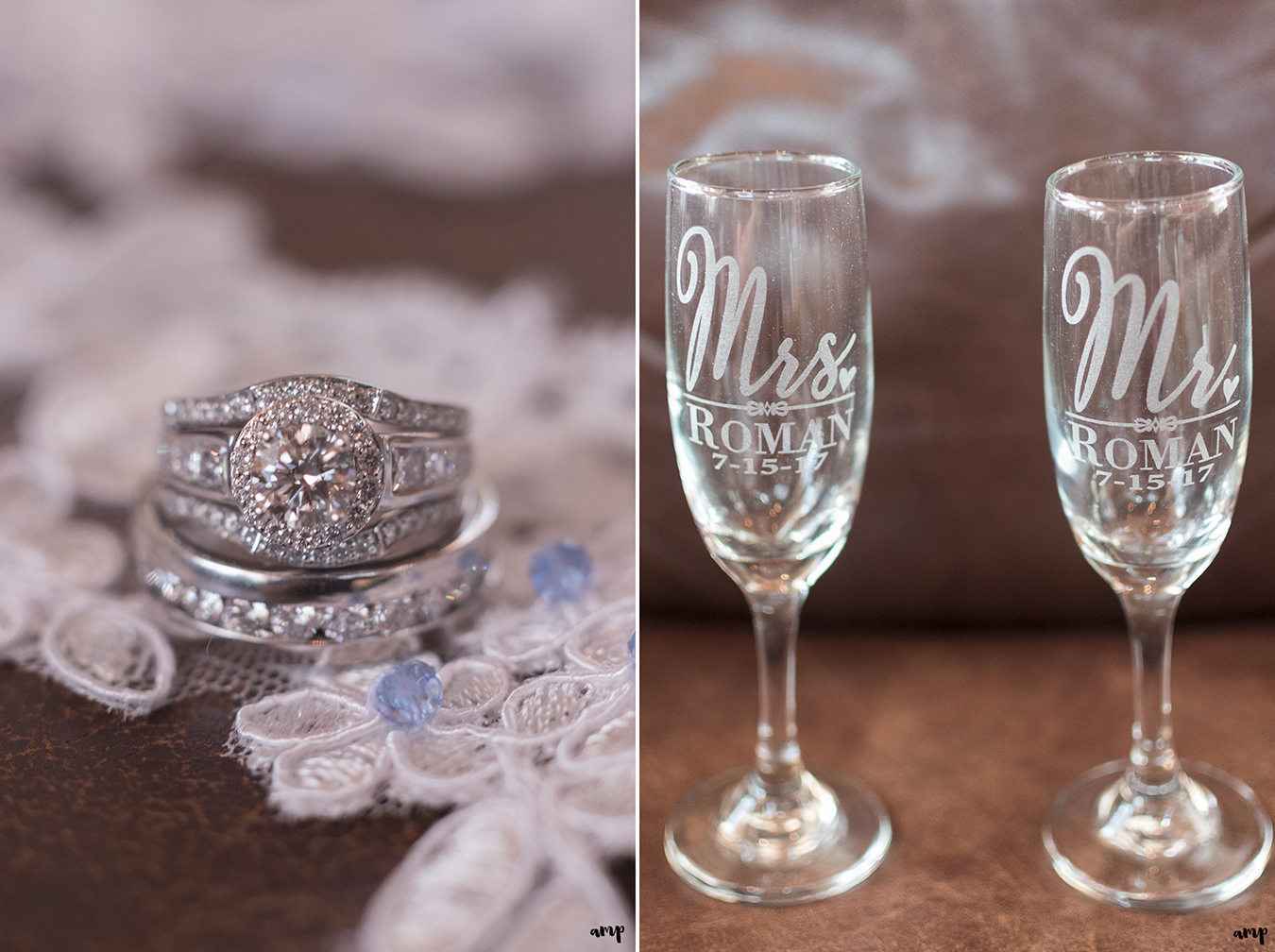 Customized champagne glasses
