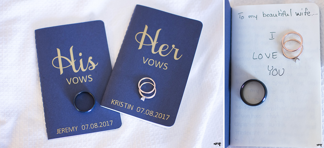 Navy blue vow books - His & Hers