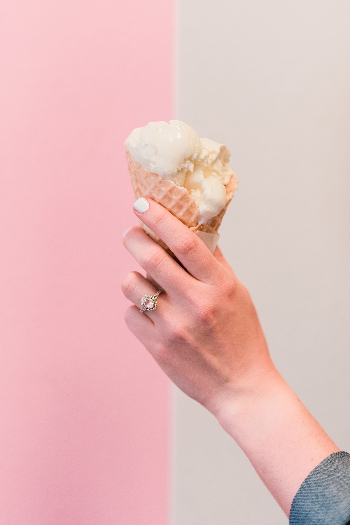 Ice cream cone and engagement ring
